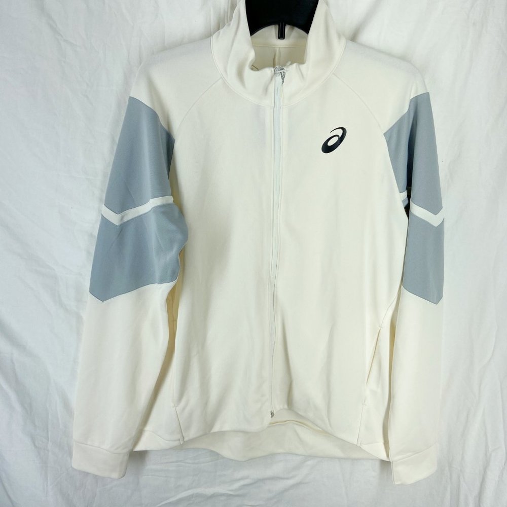 Asics Off White Entry Full Zip Track Jacket Size L